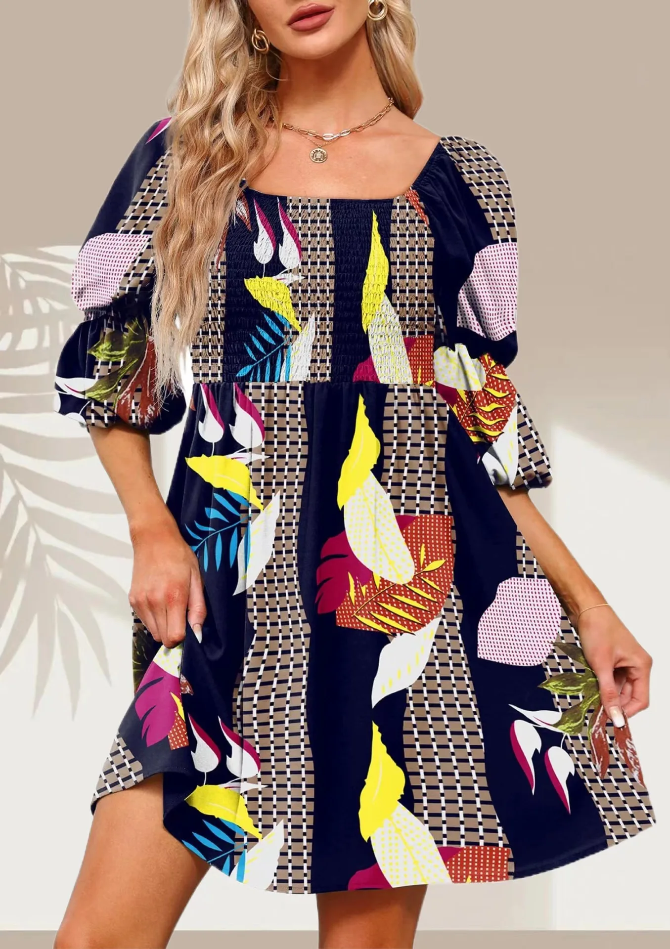 print dress for women Puff Sleeve square collar dresses Spring Summer Mini Sexy Slim Dresses Elegant Lady Mid waist Party Dress
print dress for women Puff Sleeve square collar dresses Spring Summer Mini Sexy Slim Dresses Elegant Lady Mid waist Party Dress