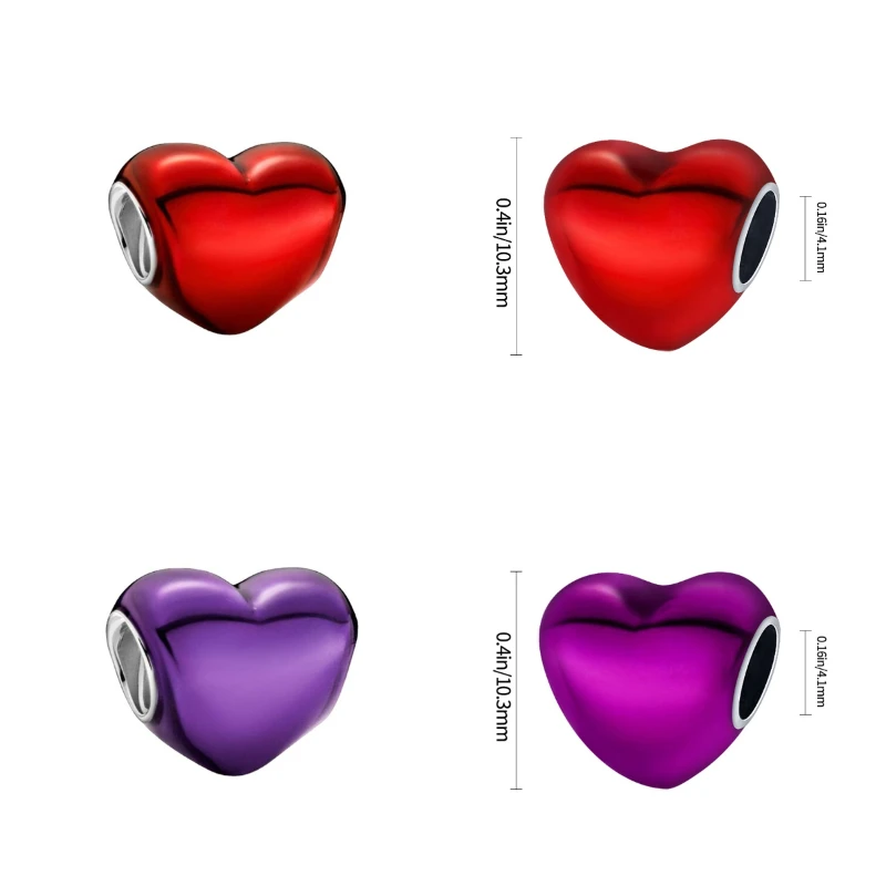 Classic Smooth Red Purple Love Shaped Bracelet DIY Beads 925 Silver Ornaments Anniversary Gift High-quality Women's Jewelry
Classic Smooth Red Purple Love Shaped Bracelet DIY Beads 925 Silver Ornaments Anniversary Gift High-quality Women's Jewelry