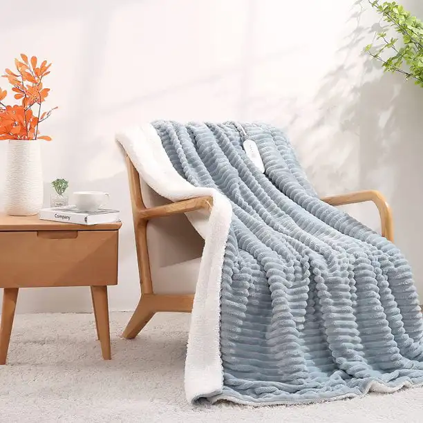 Electric Heated Blanket, Soft Electric Throw with 4 Heat Settings and 3H Auto-off, Fast Heating and Machine Washable, Blue Blank
Electric Heated Blanket, Soft Electric Throw with 4 Heat Settings and 3H Auto-off, Fast Heating and Machine Washable, Blue Blank