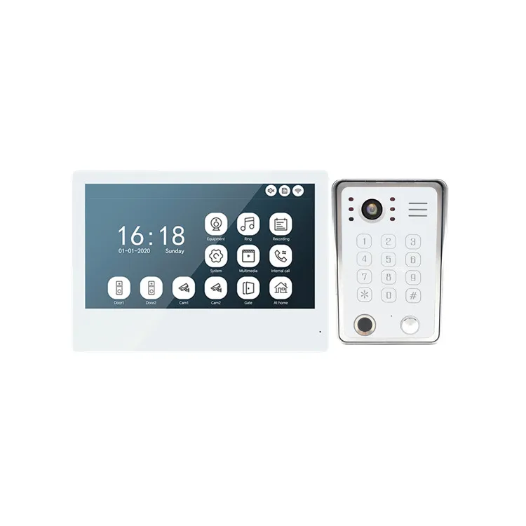 10" Screen Wired Video Door Phone Intelligent Intercom system With Touch Key,Infrared Night-vision And Tuya Smart Home System
10" Screen Wired Video Door Phone Intelligent Intercom system With Touch Key,Infrared Night-vision And Tuya Smart Home System
