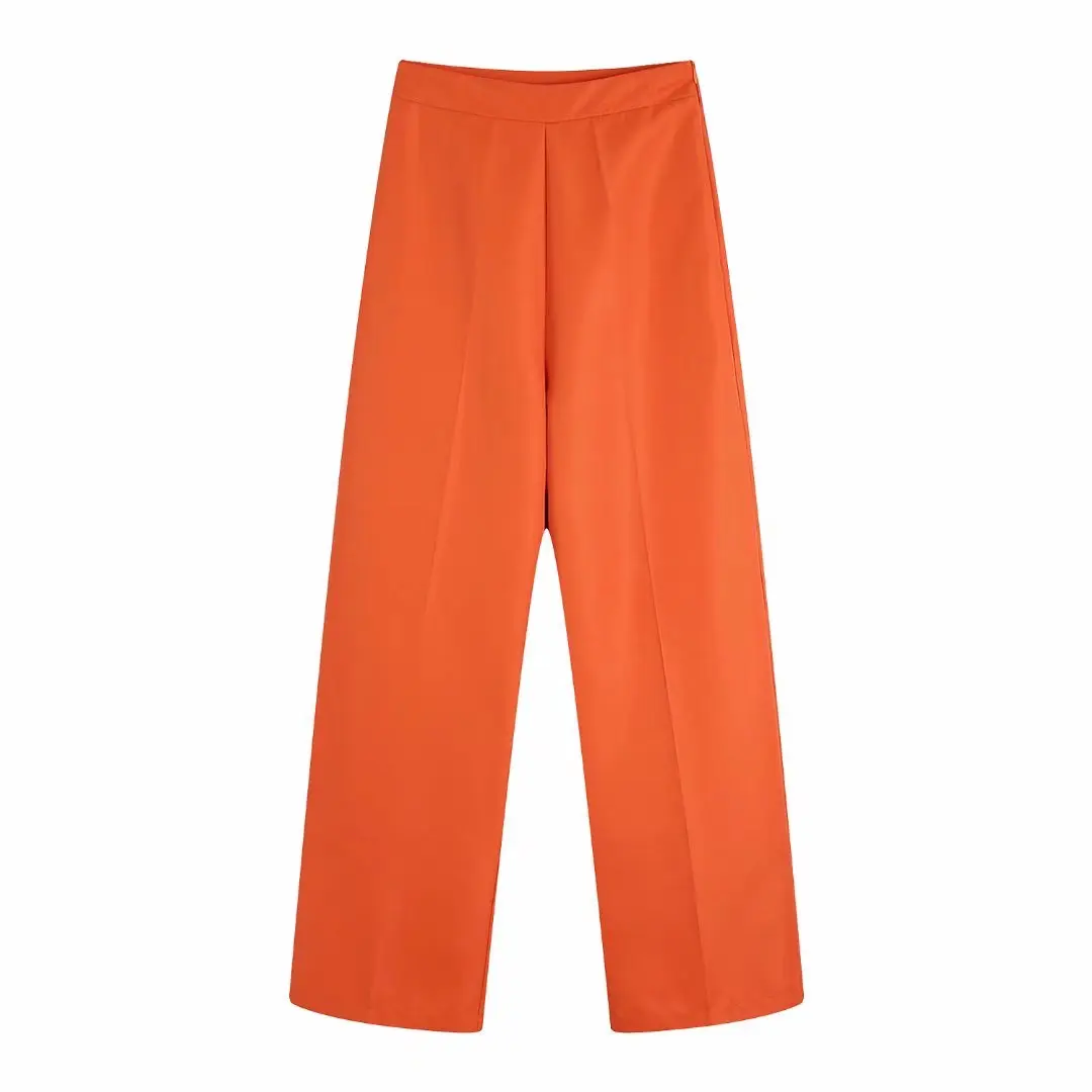 2022 Orange Flowing Flare Leg Long Pants Women Chic Lady Elegant High Waisted Suit Trousers Female Straight Leg Full Pants
2022 Orange Flowing Flare Leg Long Pants Women Chic Lady Elegant High Waisted Suit Trousers Female Straight Leg Full Pants