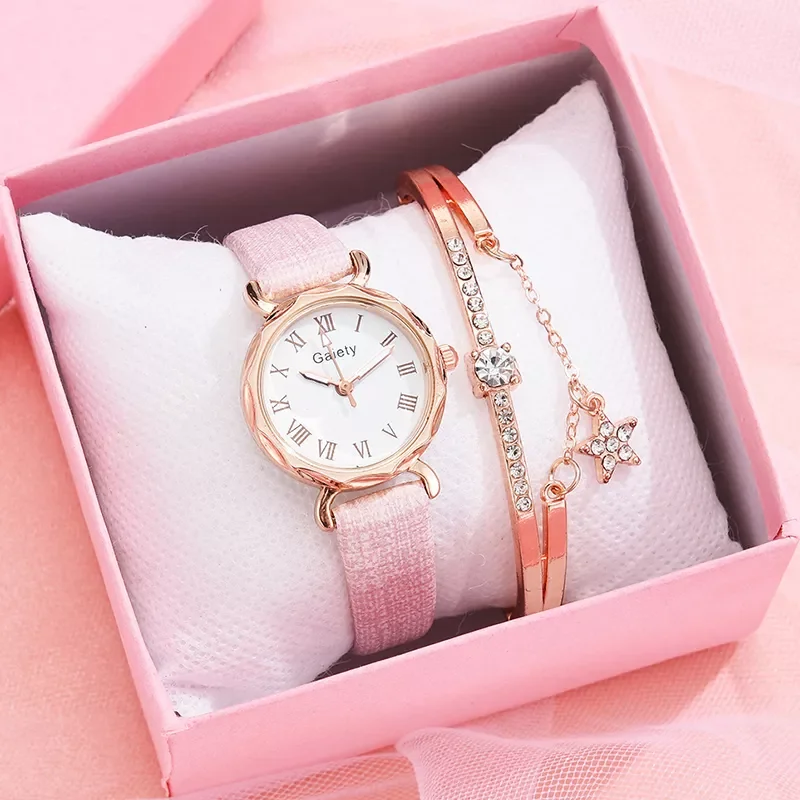 Brand 2pcs Set Casual Watch For Women Rhinestone Bracelet Watch Leather Ladies Wrist Clock Simple Dress Gfit Montre Femme
Brand 2pcs Set Casual Watch For Women Rhinestone Bracelet Watch Leather Ladies Wrist Clock Simple Dress Gfit Montre Femme