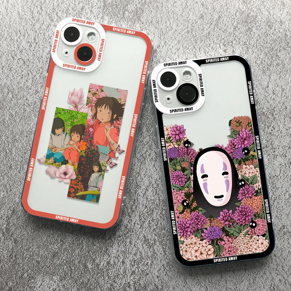 

Spirited Away Angel Eyes Phone Case For iPhone 14 13 12 11 Mini Pro Max XS X XR SE 7 8 Plus Transparent Cover