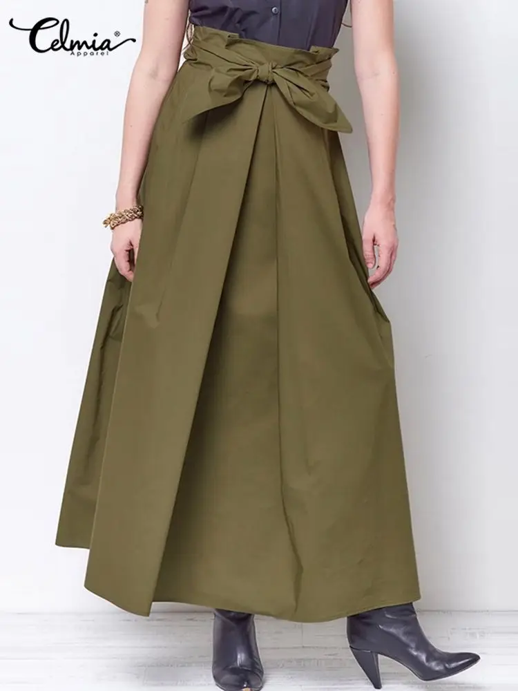 Celmia Women Bow Tie Skirt Fashion High Waist Long Jupe 2022 Summer Casual Loose Pleats Pocket Maxi Skirt All-match Solid Faldas
Celmia Women Bow Tie Skirt Fashion High Waist Long Jupe 2022 Summer Casual Loose Pleats Pocket Maxi Skirt All-match Solid Faldas