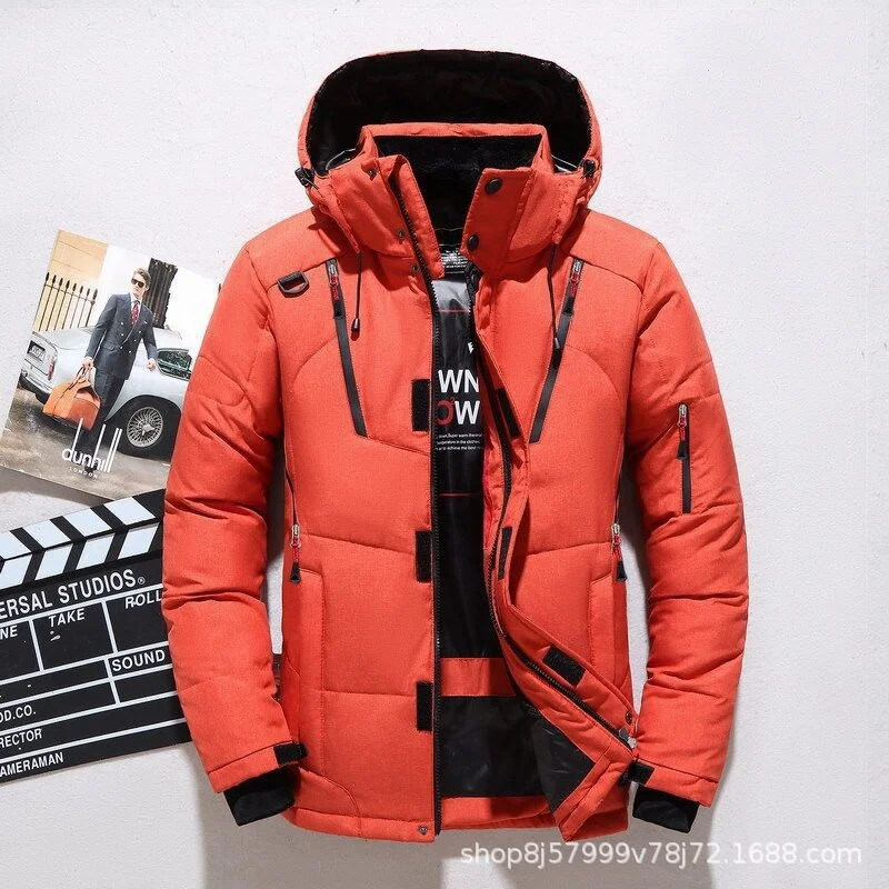 

genuine luxury brand 2023 new men's down thickened winter outdoor leisure warm keeping short fashionable jacket live broadcast