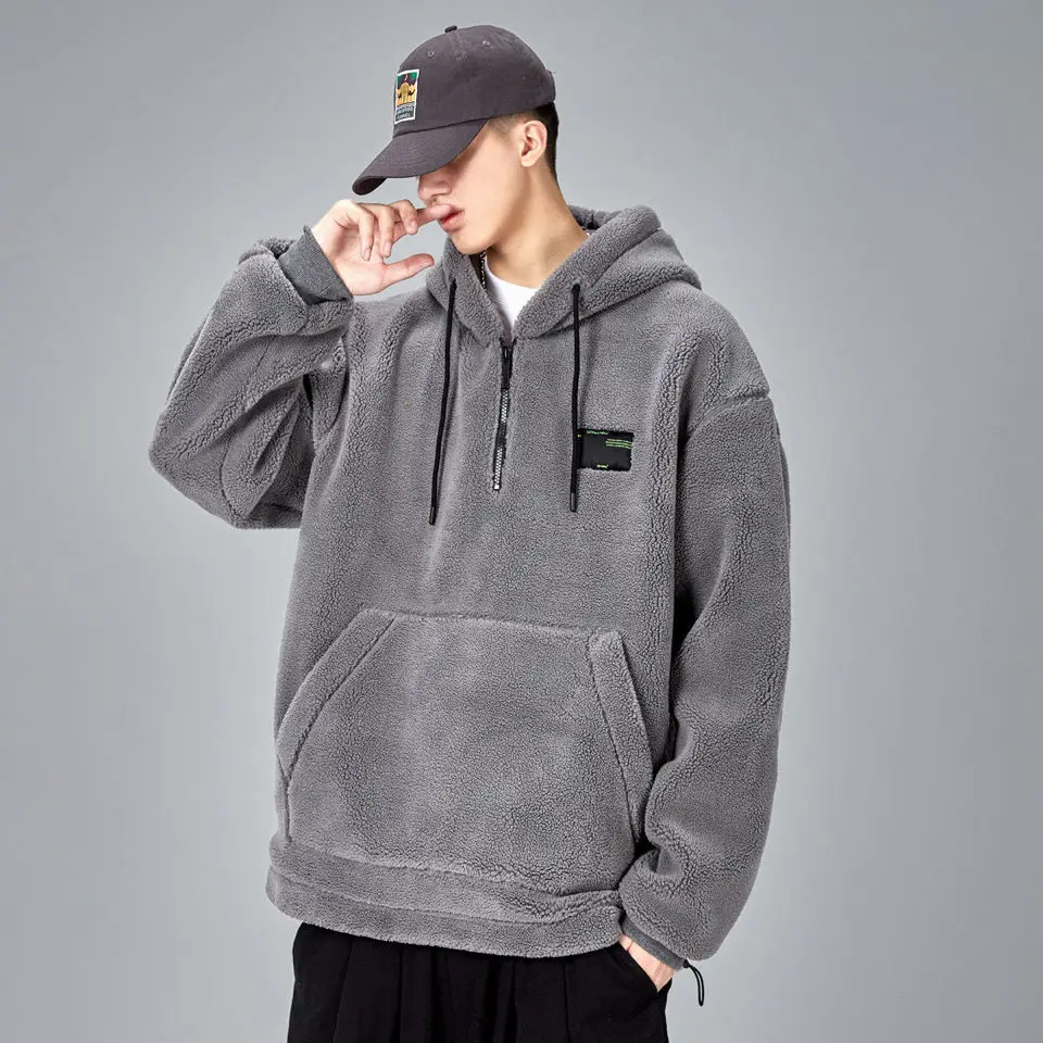 Autumn And Winter New Thickened Warm Hooded Sweater Men's Loose Hip Hop Lamb Cashmere Coat
Autumn And Winter New Thickened Warm Hooded Sweater Men's Loose Hip Hop Lamb Cashmere Coat
