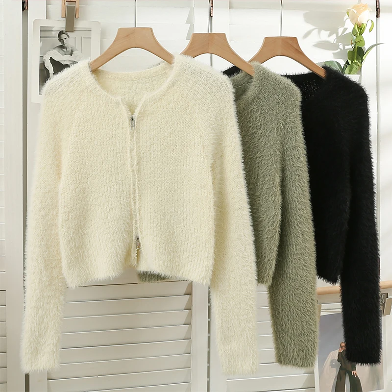 Pearl Diary New Korean Fashion Solid Color Zipper Cardigan Woman O Neck Long Sleeve Knitwear Knitted Cardigans Female Sweater Wo
Pearl Diary New Korean Fashion Solid Color Zipper Cardigan Woman O Neck Long Sleeve Knitwear Knitted Cardigans Female Sweater Wo