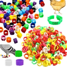 25/100P Chicken Foot Rings Adjustable Poultry Leg Digital Label Buckles Rings 6 Colors Plastic Chick Duck Goose Farm Equipment