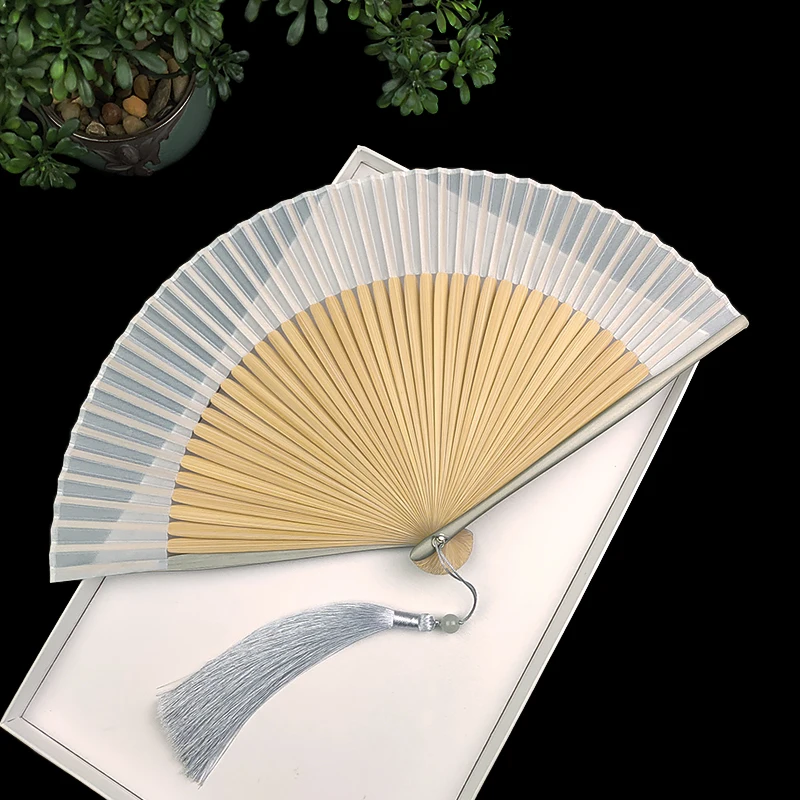 

Семейный односторонний Портативный Женский бамбуковый подарок ручной Шелковый веер китайские летние маленькие вентиляторы Hanfu Abanicos Para Boda