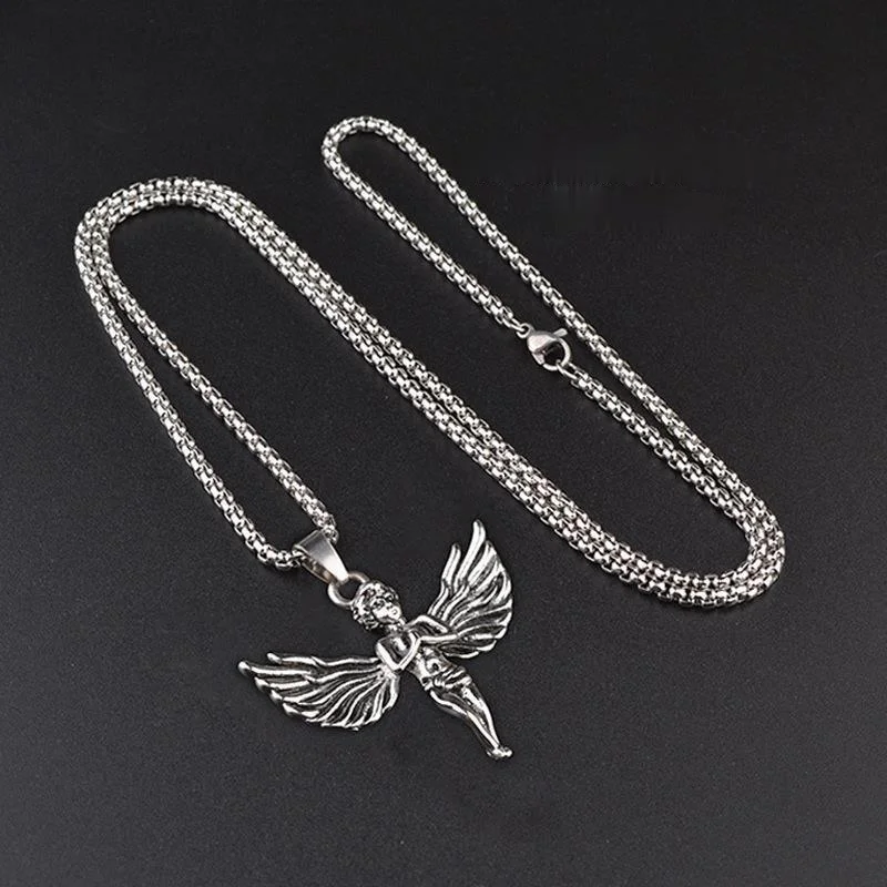 vintage Punk Hip Hop Pendant Necklace for Men Women retro Gothic Angel neck chain Stainless Steel Fashion Streetwear Jewelry
vintage Punk Hip Hop Pendant Necklace for Men Women retro Gothic Angel neck chain Stainless Steel Fashion Streetwear Jewelry