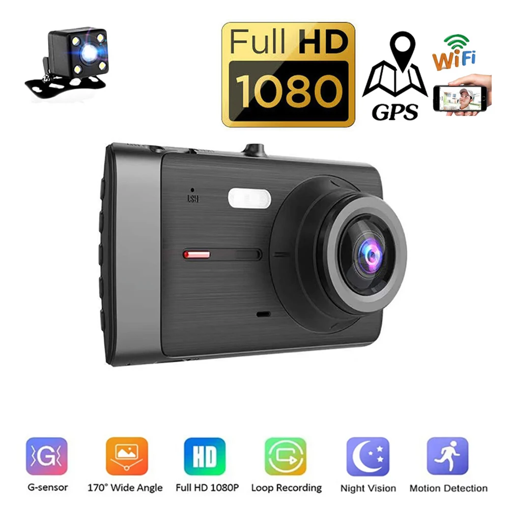 Car DVR Dash Cam WiFi 4.0 Full HD 1080P Rear View Camera Car Video Recorder Auto DVR Dashcam Black Box GPS Track Car Accessories
Car DVR Dash Cam WiFi 4.0 Full HD 1080P Rear View Camera Car Video Recorder Auto DVR Dashcam Black Box GPS Track Car Accessories