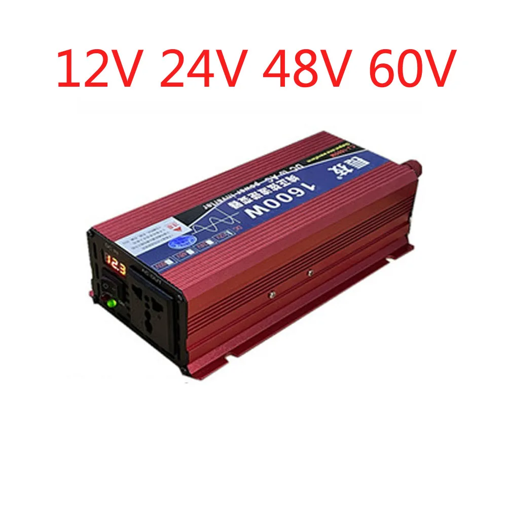 Sine Wave Inverter DC12V 24V 48V 60V To AC220v Power 1600W 3500W Transformer Power Converter Solar Inverter w LED Display
Sine Wave Inverter DC12V 24V 48V 60V To AC220v Power 1600W 3500W Transformer Power Converter Solar Inverter w LED Display