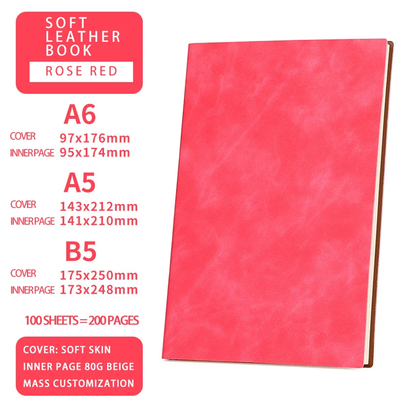 Simple notebook 100 sheets 80g A5 Rose Red thickening practical plan secretary office stationery gift school diary
Simple notebook 100 sheets 80g A5 Rose Red thickening practical plan secretary office stationery gift school diary