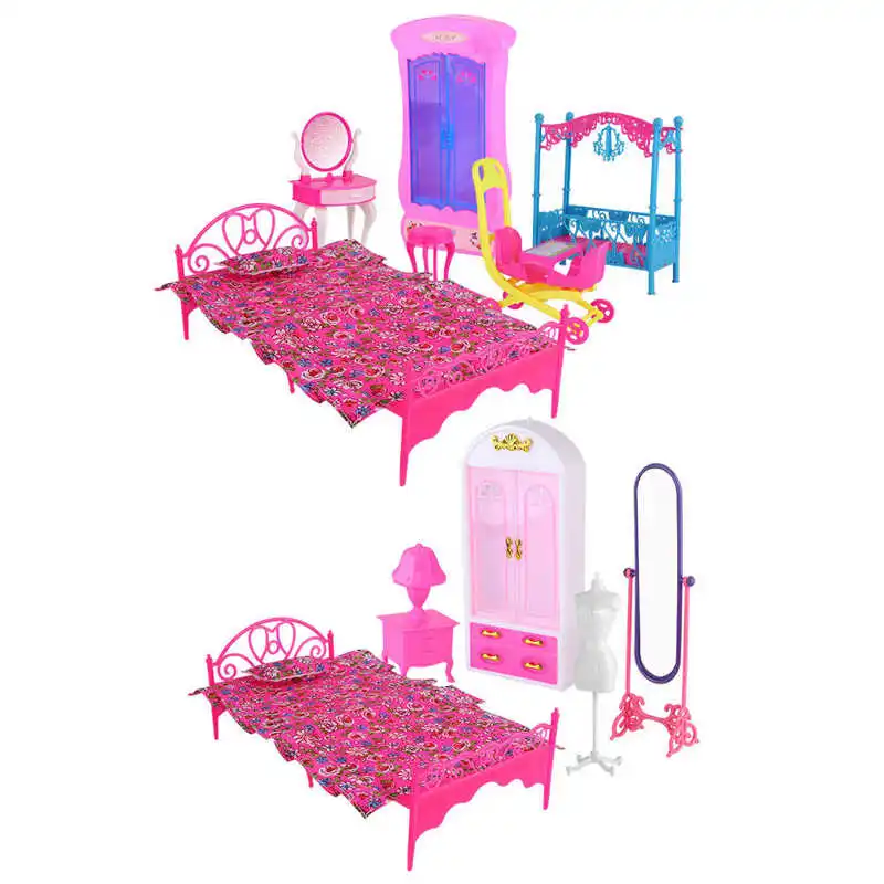 2 Types Plastic Dollhouse Miniature Furnitures Set Mini Dressing Table Bed Wardrobe Model For Doll House Decor
2 Types Plastic Dollhouse Miniature Furnitures Set Mini Dressing Table Bed Wardrobe Model For Doll House Decor