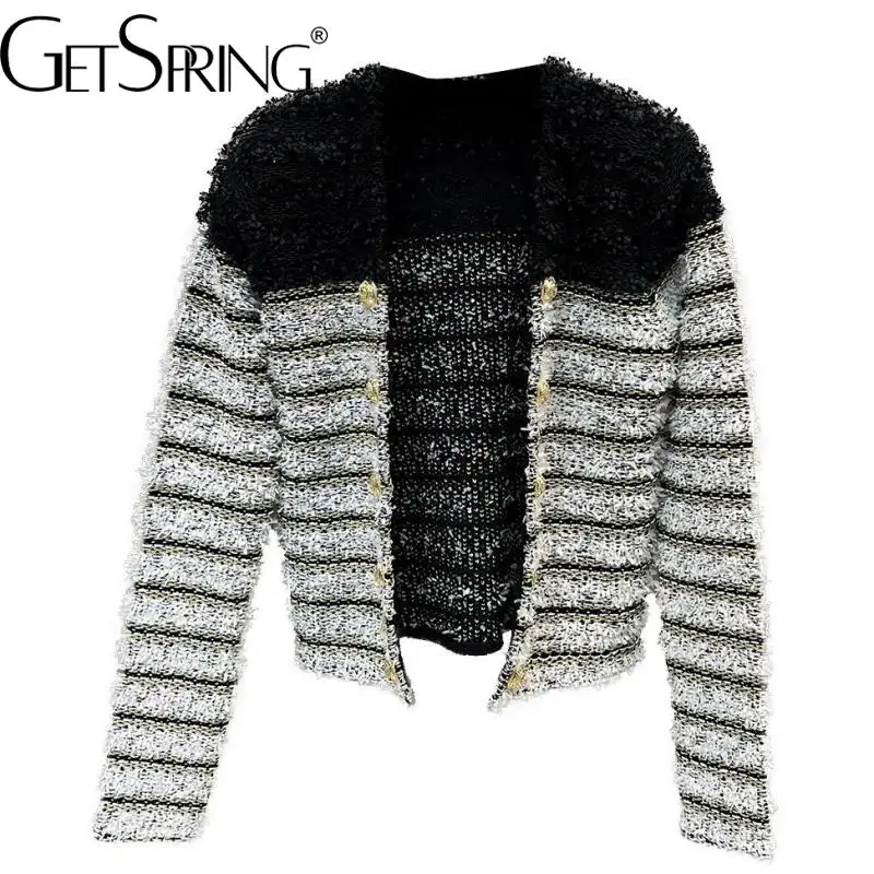 Getspring Women Sweater Color Matching V-neck Fashion Cardigan Sweaters Vintage Sexy Double Breasted Knit Cardigan 2022 New
Getspring Women Sweater Color Matching V-neck Fashion Cardigan Sweaters Vintage Sexy Double Breasted Knit Cardigan 2022 New