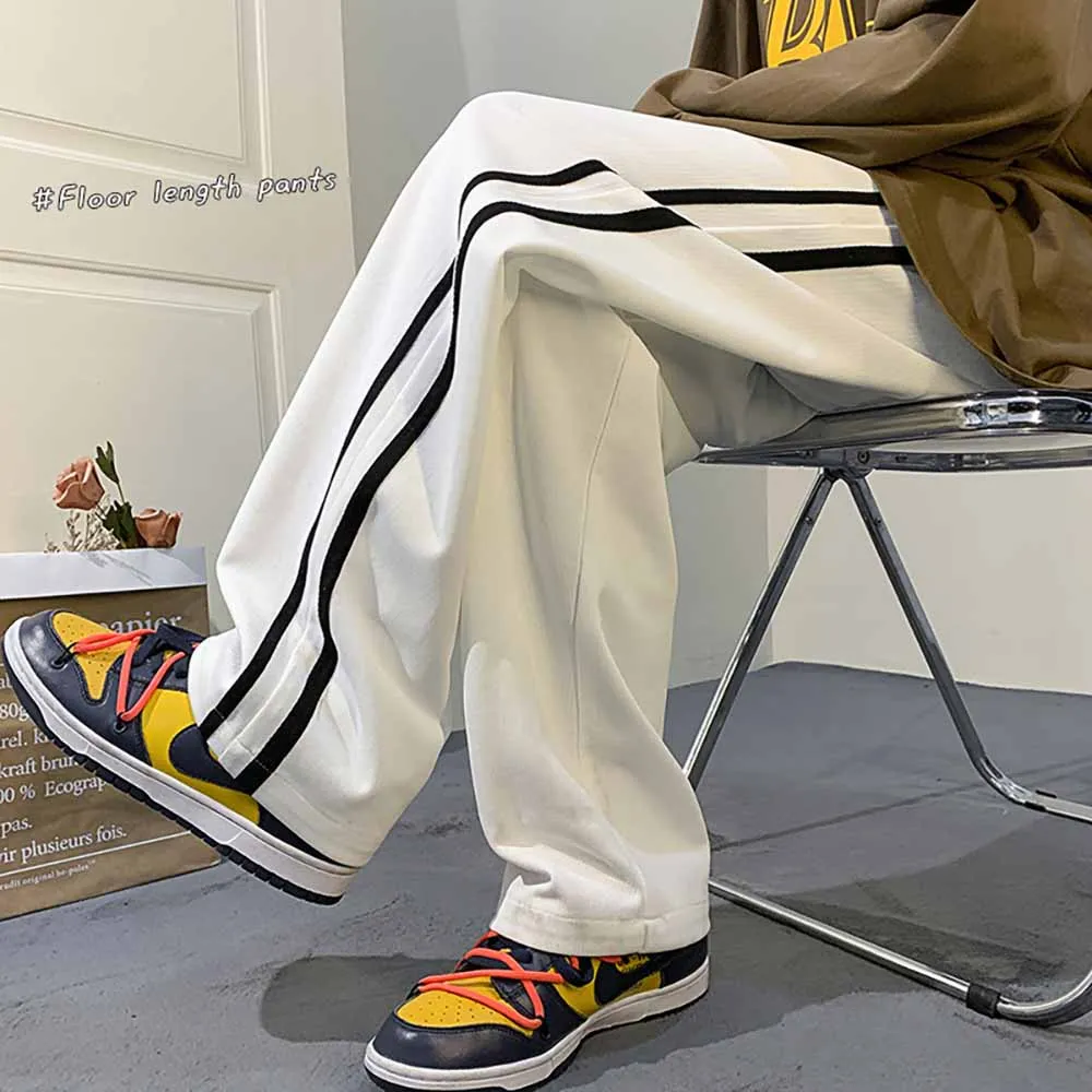 Trendy Side Stripe Sweatpants Men Casual Loose Baggy Joggers Straight Trousers Hiphop Harem Streetwear Track Pants Clothing 
Trendy Side Stripe Sweatpants Men Casual Loose Baggy Joggers Straight Trousers Hiphop Harem Streetwear Track Pants Clothing