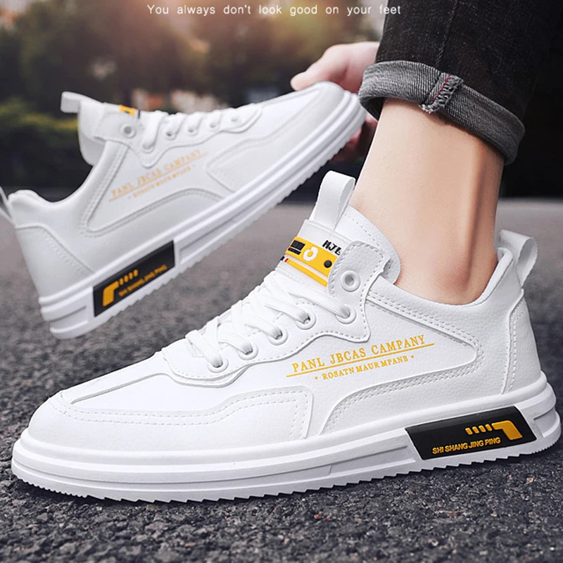 Men White leather Sneakers Vulcanized Shoes Breathable Casual Lace-up Canvas Leather Shoes Zapatillas Hombre
Men White leather Sneakers Vulcanized Shoes Breathable Casual Lace-up Canvas Leather Shoes Zapatillas Hombre