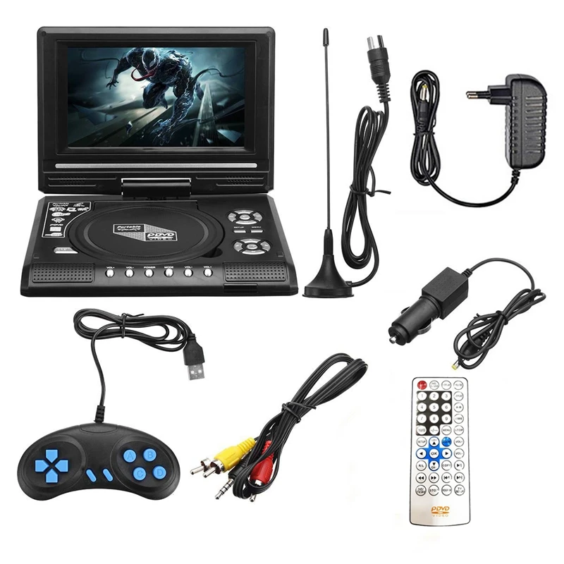 Portable 7.8 Inch TV Home Car DVD Player HD VCD CD MP3 HD EVD Player With TV/FM/USB/Game Function-EU Plug 
Portable 7.8 Inch TV Home Car DVD Player HD VCD CD MP3 HD EVD Player With TV/FM/USB/Game Function-EU Plug