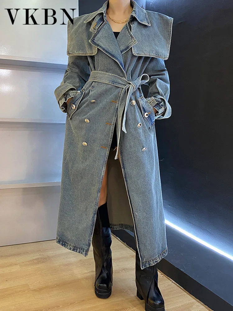 WQJGR Winter Denim Jackets Women Loose Double Breasted Blue Long Sleeve Sashes Fashion Design Coat Femme
WQJGR Winter Denim Jackets Women Loose Double Breasted Blue Long Sleeve Sashes Fashion Design Coat Femme