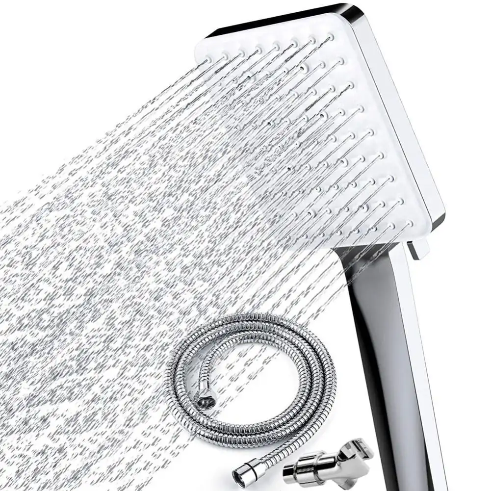 High Pressure Shower Head with handheld, 6 Spray Settings Set with 59" Stainless Steel Hose and Adjustable Bracket
High Pressure Shower Head with handheld, 6 Spray Settings Set with 59" Stainless Steel Hose and Adjustable Bracket