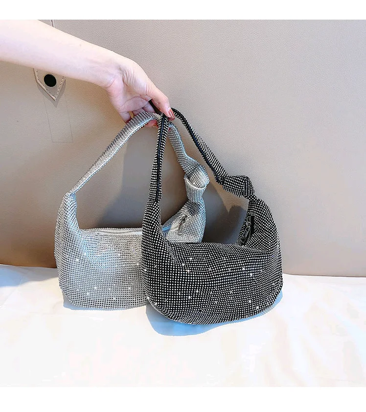 Luxury Crystal Shiny Bag Type Hobo Women's Handbag Rhinestone Diamond Evening Dinner Bag Party Bling Bag With Handle Arm Bag
Luxury Crystal Shiny Bag Type Hobo Women's Handbag Rhinestone Diamond Evening Dinner Bag Party Bling Bag With Handle Arm Bag