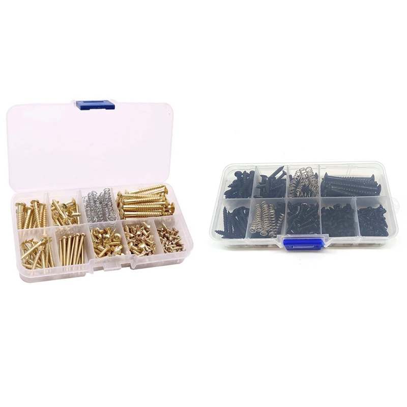 Electric Guitar Screw Kit 9 Types Assortment Set With Springs For Bridge Pickup Pickguard Tuner Switch Neck Plate 
Electric Guitar Screw Kit 9 Types Assortment Set With Springs For Bridge Pickup Pickguard Tuner Switch Neck Plate