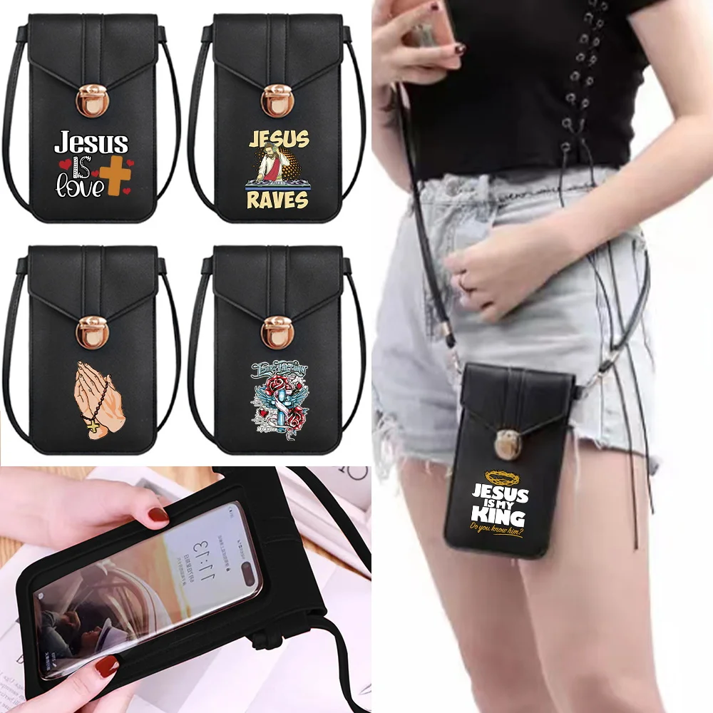 Touch Screen Mobile Phone Bag For iPhone Samsung Huawei Crossbody Bags Shoulder Wallet Mini Women's Jesus Printed Card Holder
Touch Screen Mobile Phone Bag For iPhone Samsung Huawei Crossbody Bags Shoulder Wallet Mini Women's Jesus Printed Card Holder