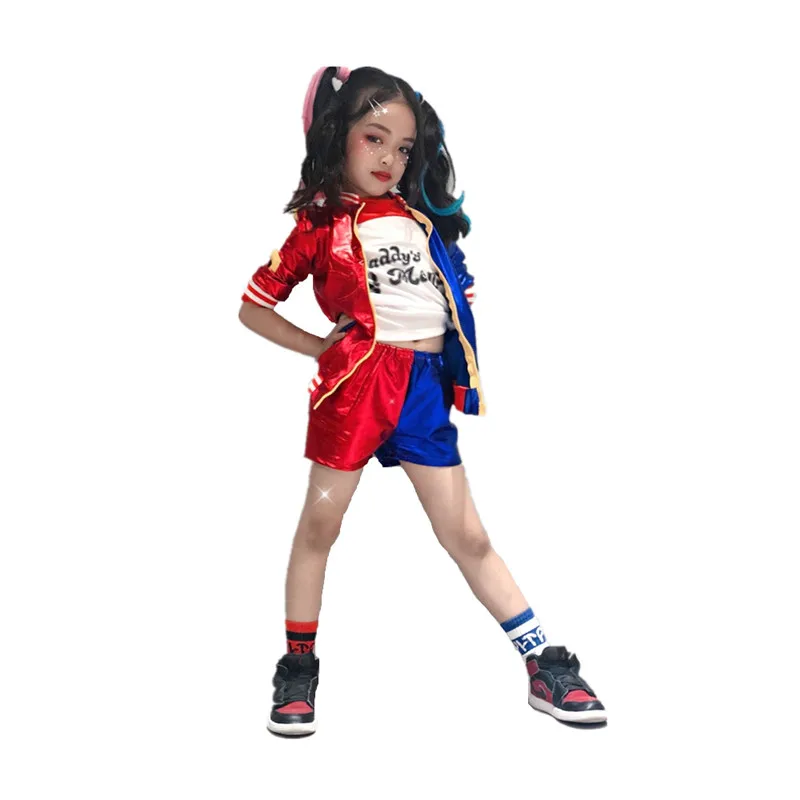 

Карнавальные костюмы для косплея девочек Харлин хинцель жакет Джокера фантазия арлекина костюм футболка с поясом и париком перчатки