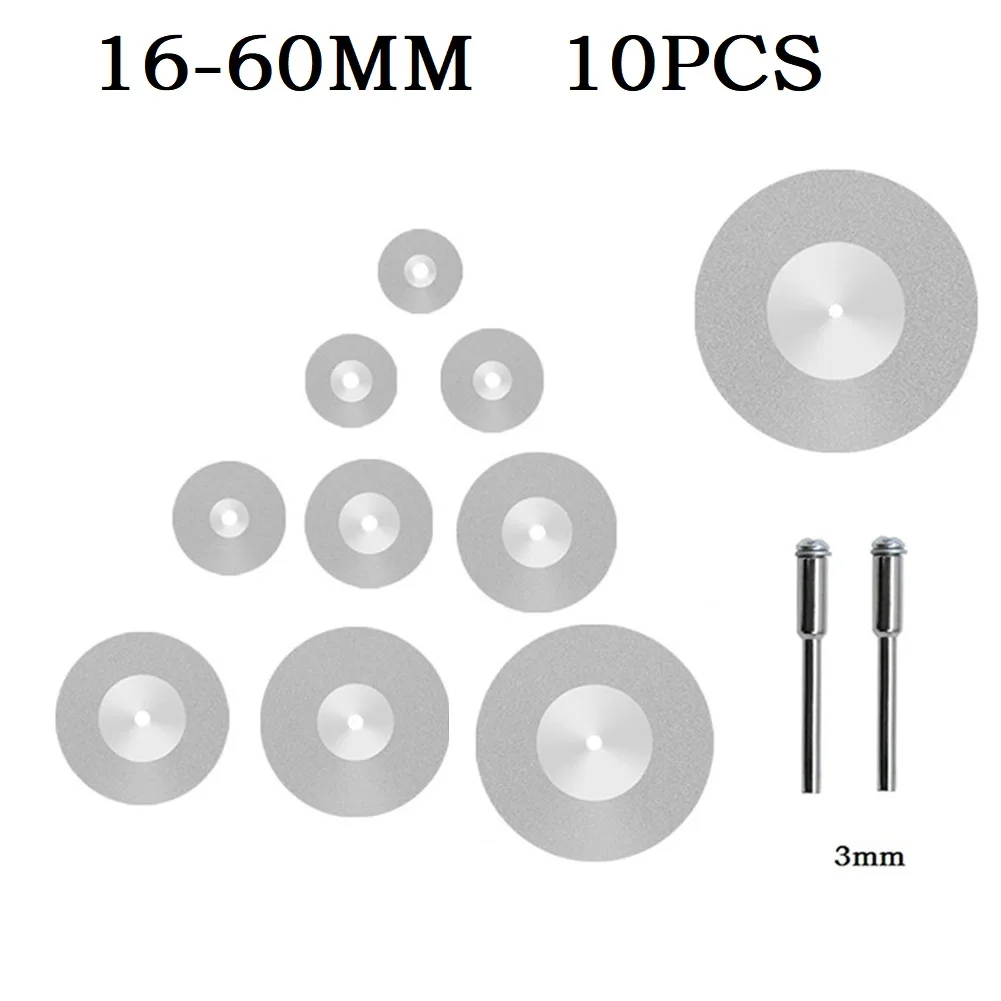 10pcs Mini Diamond Cutting Disc For Rotary Tools Accessories Circular Saw Blade With 3mm Shank Mandrel
10pcs Mini Diamond Cutting Disc For Rotary Tools Accessories Circular Saw Blade With 3mm Shank Mandrel