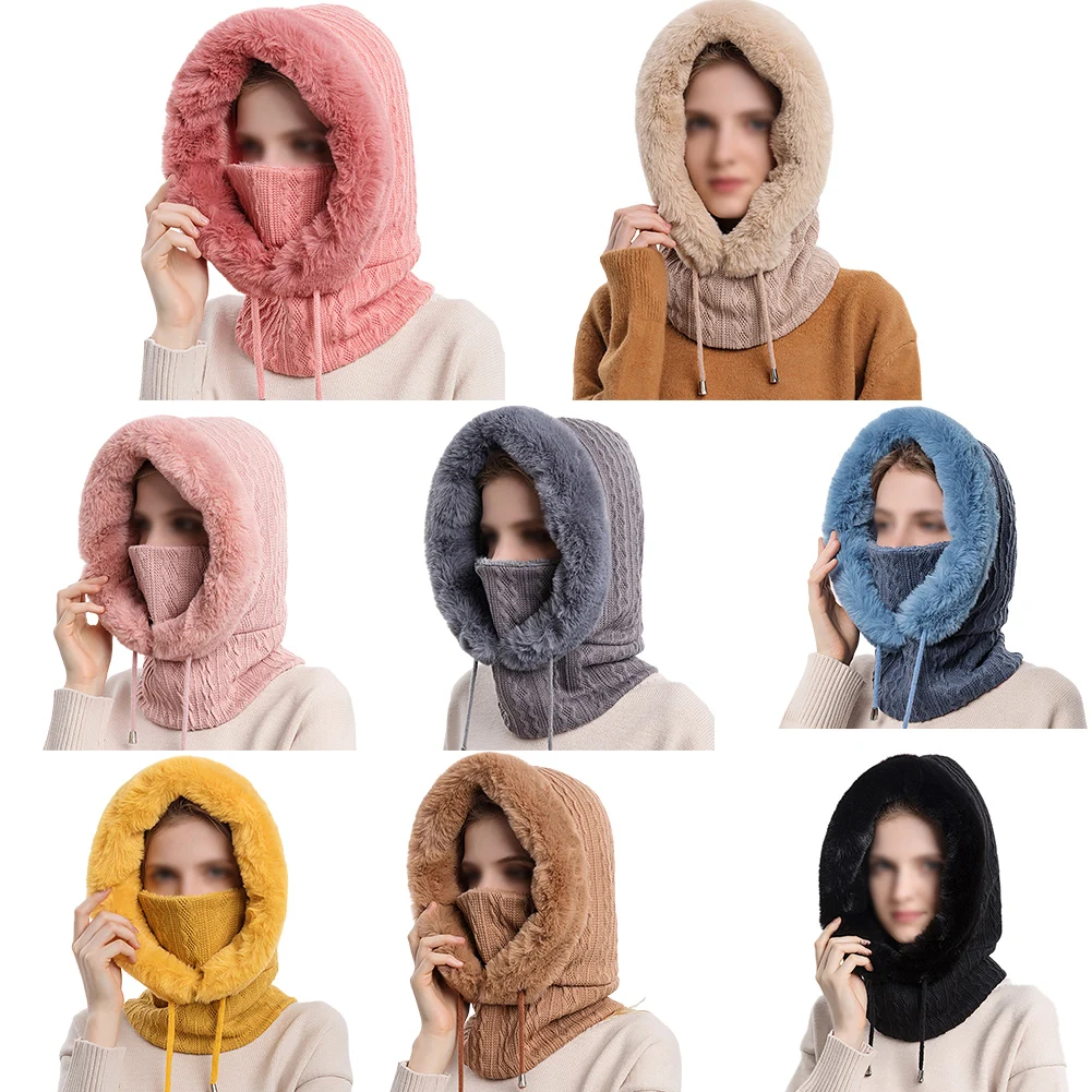 Thicken Fleece Winter Hat Women Knitted Fluffy Cap Scarf Mask Set Hood Winter Warm Outdoor Ski Windproof Plush Beanies Bonnet
Thicken Fleece Winter Hat Women Knitted Fluffy Cap Scarf Mask Set Hood Winter Warm Outdoor Ski Windproof Plush Beanies Bonnet