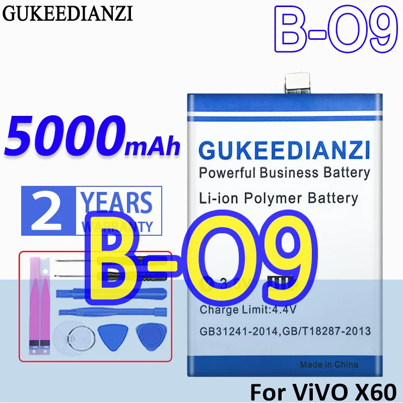 High Capacity GUKEEDIANZI Battery B-O9 5000mAh For ViVO X60 X 60 Mobile Phone Batteries
High Capacity GUKEEDIANZI Battery B-O9 5000mAh For ViVO X60 X 60 Mobile Phone Batteries