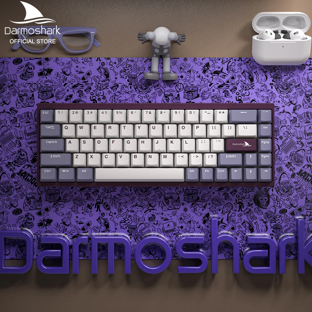 Официальный магазин Darmoshark игровая механическая клавиатура KT68Z провод горячей