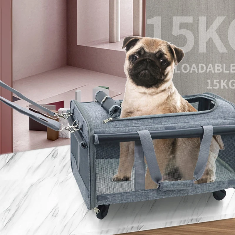 Portable Pet Stroller Pet Carrier Bag Cat Backpack Breathable Travel Outdoor Shoulder Bag For Small Dogs Carrying Bag With Wheel
Portable Pet Stroller Pet Carrier Bag Cat Backpack Breathable Travel Outdoor Shoulder Bag For Small Dogs Carrying Bag With Wheel