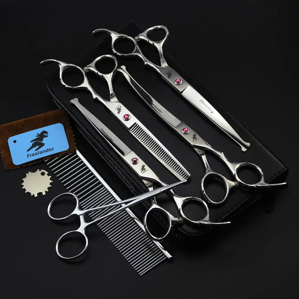 7 Inch Pet Professional Dog Grooming Scissors Cutting Curved Thinning Shear Set Japan 440C Scissor Kit for Animal Beauticians
7 Inch Pet Professional Dog Grooming Scissors Cutting Curved Thinning Shear Set Japan 440C Scissor Kit for Animal Beauticians