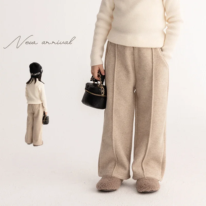 Girl Pants Children Korean Style Cashmere Warm Wide Leg Pants 2023 Autumn and Winter New Cashmere Children Warm Straight Pants
Girl Pants Children Korean Style Cashmere Warm Wide Leg Pants 2023 Autumn and Winter New Cashmere Children Warm Straight Pants