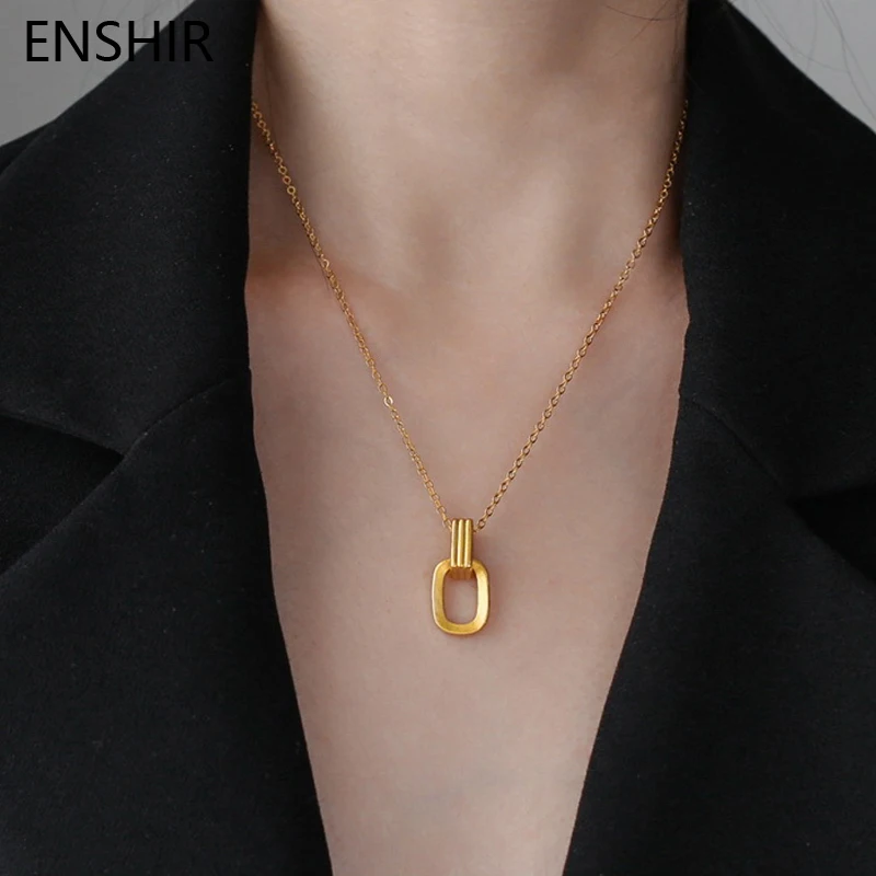ENSHIR 316L Stainless Steel Double Ring Simple Clavicle Necklace Party Decoration Ladies Necklace Jewelry Gifts
ENSHIR 316L Stainless Steel Double Ring Simple Clavicle Necklace Party Decoration Ladies Necklace Jewelry Gifts