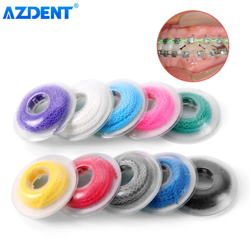 AZDENT 10 Rolls/Set Dental Orthodontic Elastic Ultra Power Chain 10 Colors Size Long Short Continuous Latex Free Dentistry
AZDENT 10 Rolls/Set Dental Orthodontic Elastic Ultra Power Chain 10 Colors Size Long Short Continuous Latex Free Dentistry