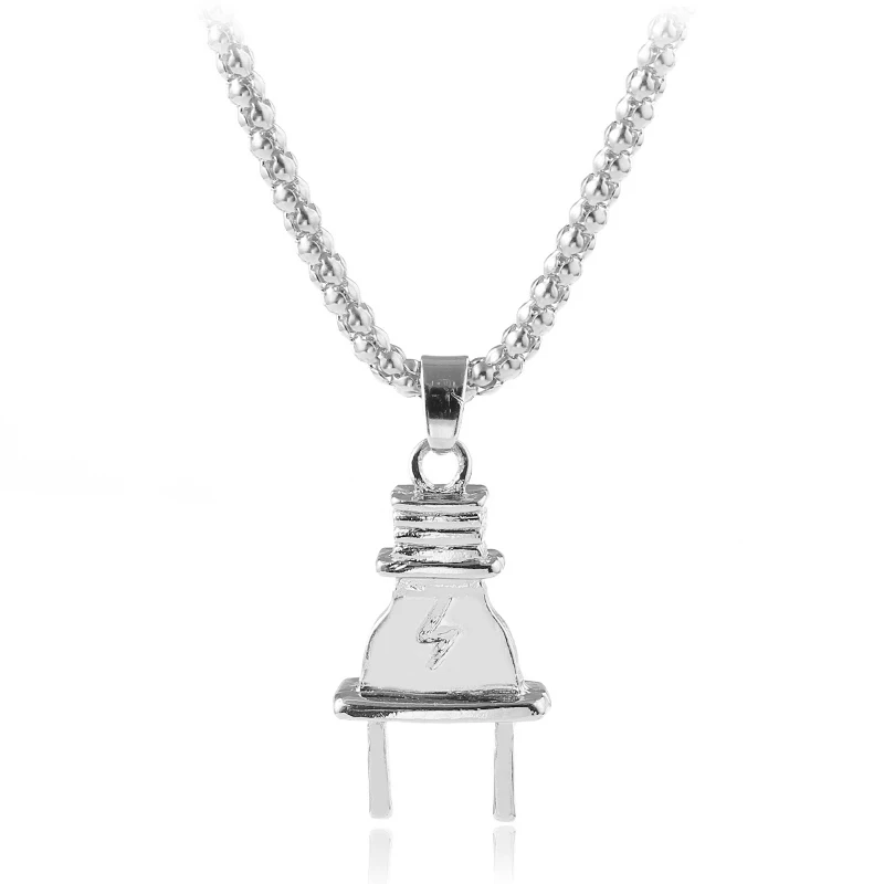 Vintage Silver Power Plug Shape Necklace Fashion Jewelry Pendant Necklace Choker Necklace
Vintage Silver Power Plug Shape Necklace Fashion Jewelry Pendant Necklace Choker Necklace