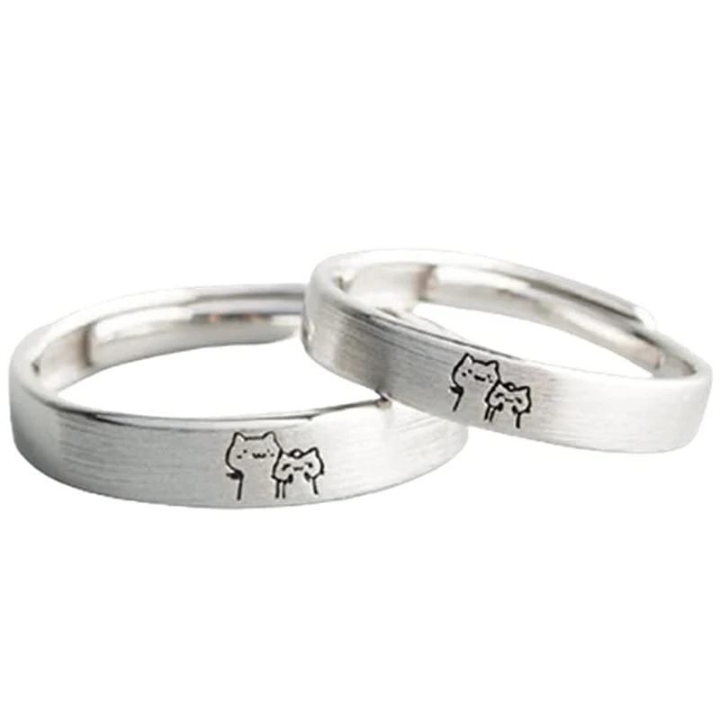 Cute Cat Pattern Open Rings for Couples Promise Matching Adjustable Open Rings for Women Men Valentine's Day Jewelry Gifts
Cute Cat Pattern Open Rings for Couples Promise Matching Adjustable Open Rings for Women Men Valentine's Day Jewelry Gifts