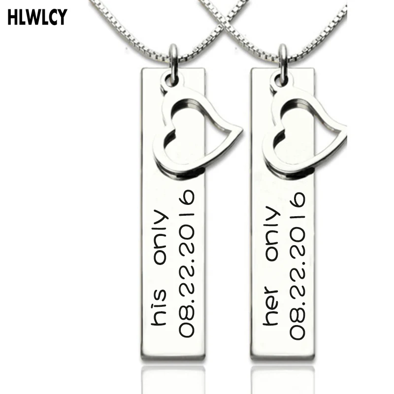 Custom Lovers' Paired Bar Necklaces Sterling Silver 925 Name Pendant Necklace For Couple Lovers Engraved Name Date Choker Chains
Custom Lovers' Paired Bar Necklaces Sterling Silver 925 Name Pendant Necklace For Couple Lovers Engraved Name Date Choker Chains