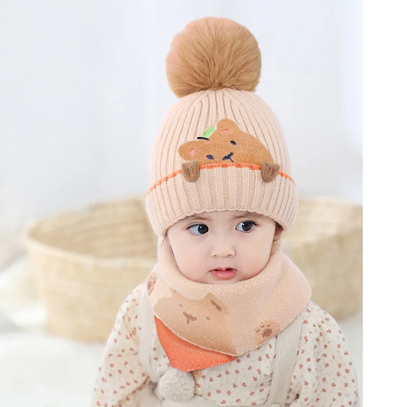 Beanies for Boys Winter Knitted Hat Scarves Set Girls Plus Thick Hat With Scarf Autumn Cute Bear Baby Hat for Children 1-4 Years
Beanies for Boys Winter Knitted Hat Scarves Set Girls Plus Thick Hat With Scarf Autumn Cute Bear Baby Hat for Children 1-4 Years