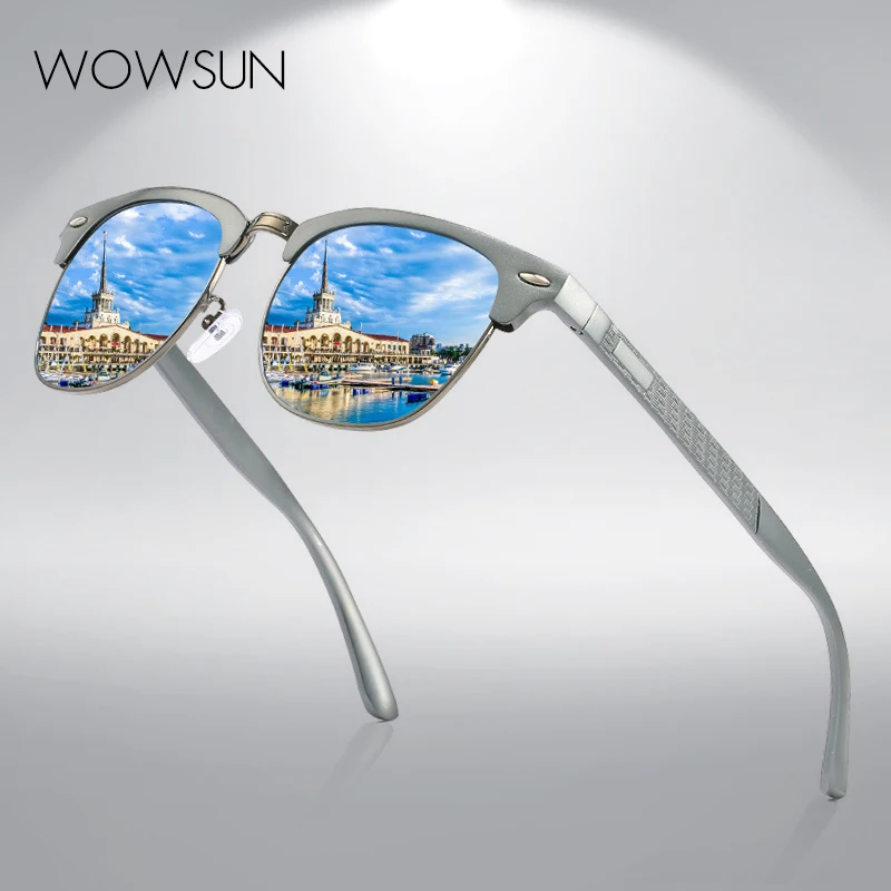WOWSUN Aluminum Magnesium Polarized Men Sunglasses High Quality Half-frame Male Sun Glasses Cool Mirror Blue Driving Glasses
WOWSUN Aluminum Magnesium Polarized Men Sunglasses High Quality Half-frame Male Sun Glasses Cool Mirror Blue Driving Glasses