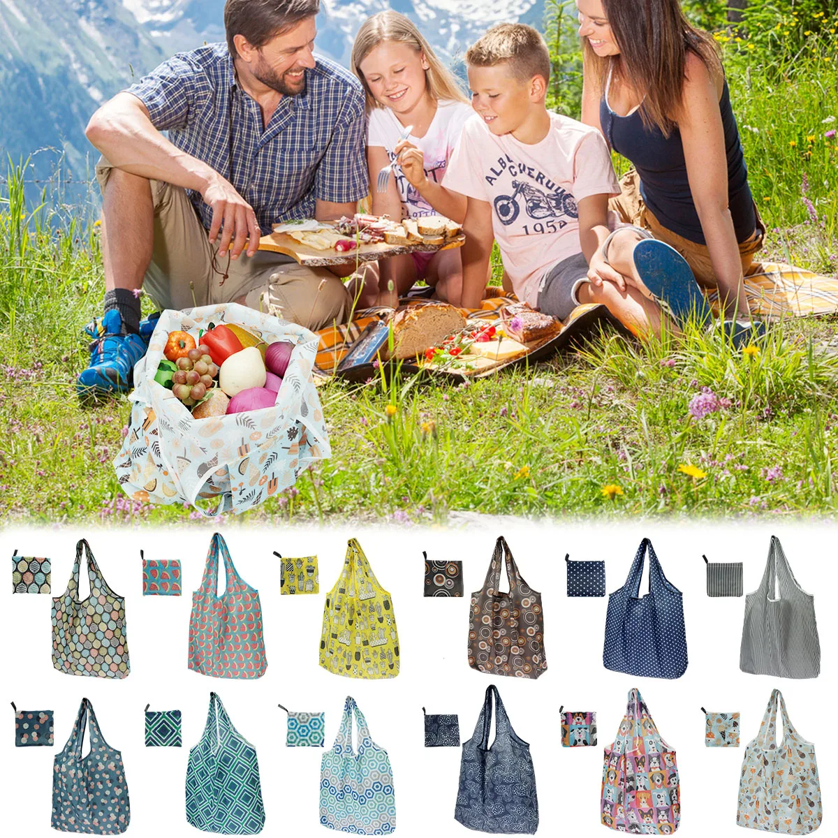 12Pcs Reusable Shopping Tote Bags Large Capacity Groceries Bags Foldable Lightweight Grocery Shopping Bags Machine Washable
12Pcs Reusable Shopping Tote Bags Large Capacity Groceries Bags Foldable Lightweight Grocery Shopping Bags Machine Washable