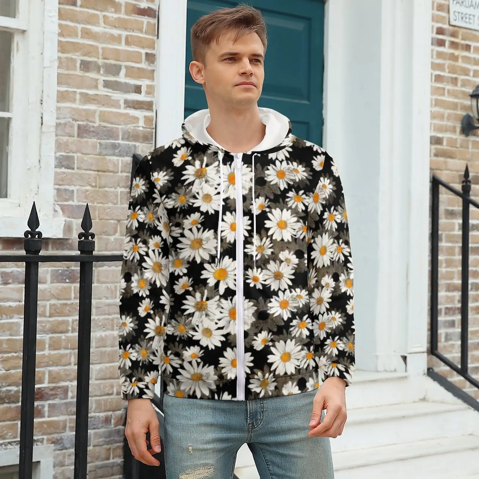 White Spring Daisies Hoodies Blossom Floral Pattern Warm Polyester Hoodie Nice Zip Up Hoodie Men Plus Size
White Spring Daisies Hoodies Blossom Floral Pattern Warm Polyester Hoodie Nice Zip Up Hoodie Men Plus Size