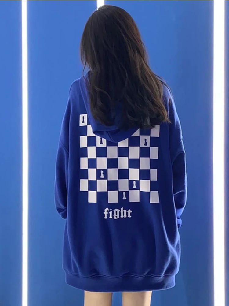 Deeptown Korean Fashion Plaid Letter Print Hoodies Women Harajuku Oversized Blue Sweatshirts Casual Long Sleeve Tracksuit Female
Deeptown Korean Fashion Plaid Letter Print Hoodies Women Harajuku Oversized Blue Sweatshirts Casual Long Sleeve Tracksuit Female