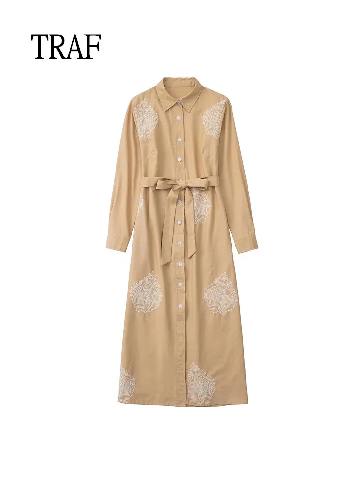 TRAF Linen Embroidered Dress Women 2022 Summer Vintage Dresses Lady Long Sleeves With Belted Women Dress Elegant Casual Dresses
TRAF Linen Embroidered Dress Women 2022 Summer Vintage Dresses Lady Long Sleeves With Belted Women Dress Elegant Casual Dresses