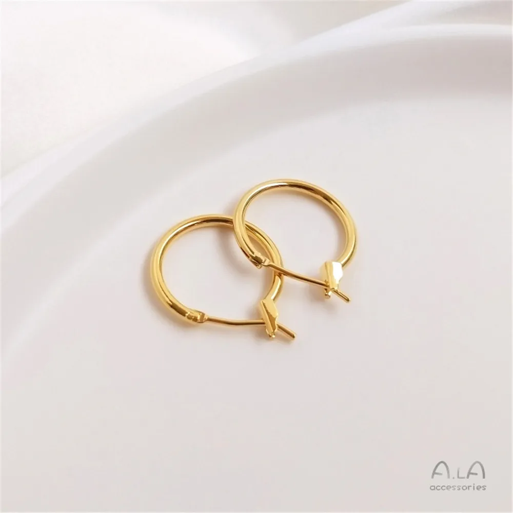 14K light gold French ring 18K thick ring earrings diy ins earrings accessories material
14K light gold French ring 18K thick ring earrings diy ins earrings accessories material