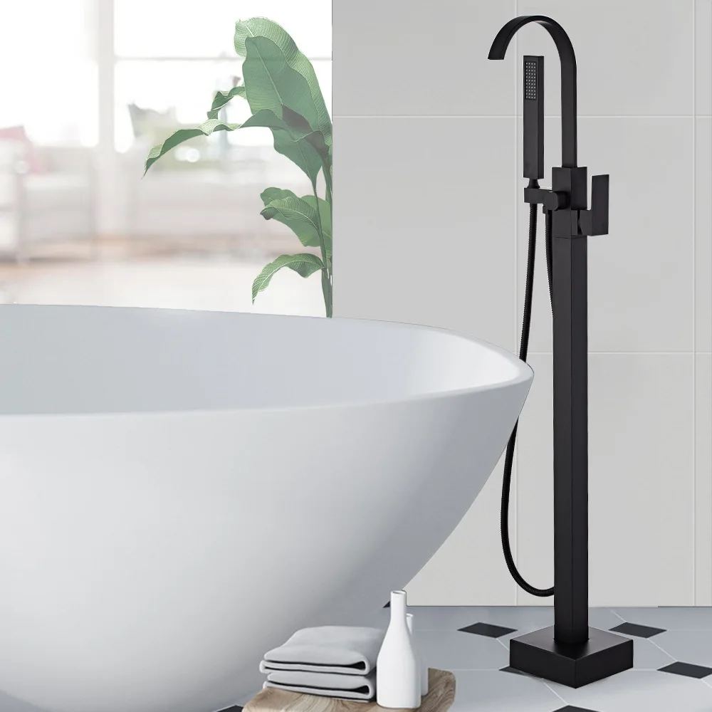 Black Bathtub Faucet Floor Stand Bathtub Mixer 360 Degree Rotation Spout with Handshower Head Bath Mixer Shower
Black Bathtub Faucet Floor Stand Bathtub Mixer 360 Degree Rotation Spout with Handshower Head Bath Mixer Shower