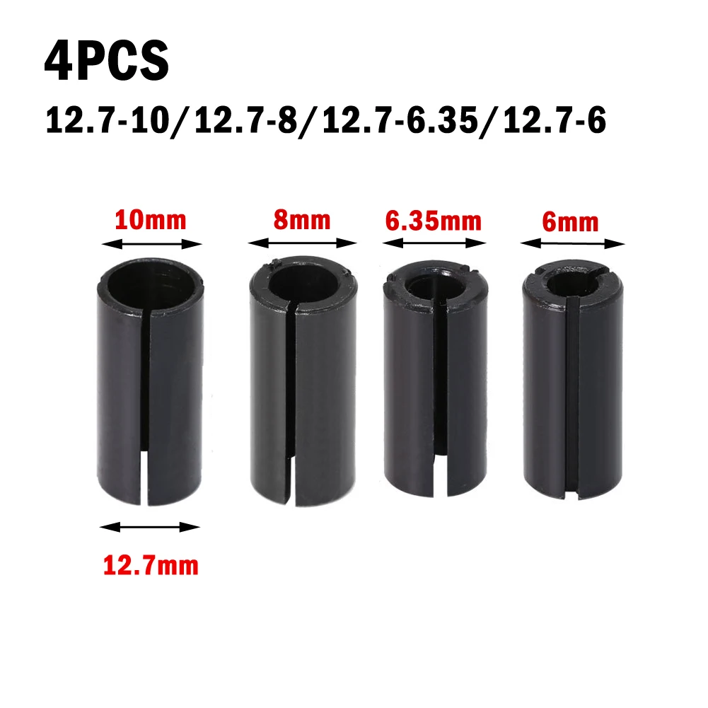 High Quality New Tight Durable Route Bit Adapter Collet Chuck 4PCS Carbon Steel High Precision Reducing Sleeve
High Quality New Tight Durable Route Bit Adapter Collet Chuck 4PCS Carbon Steel High Precision Reducing Sleeve