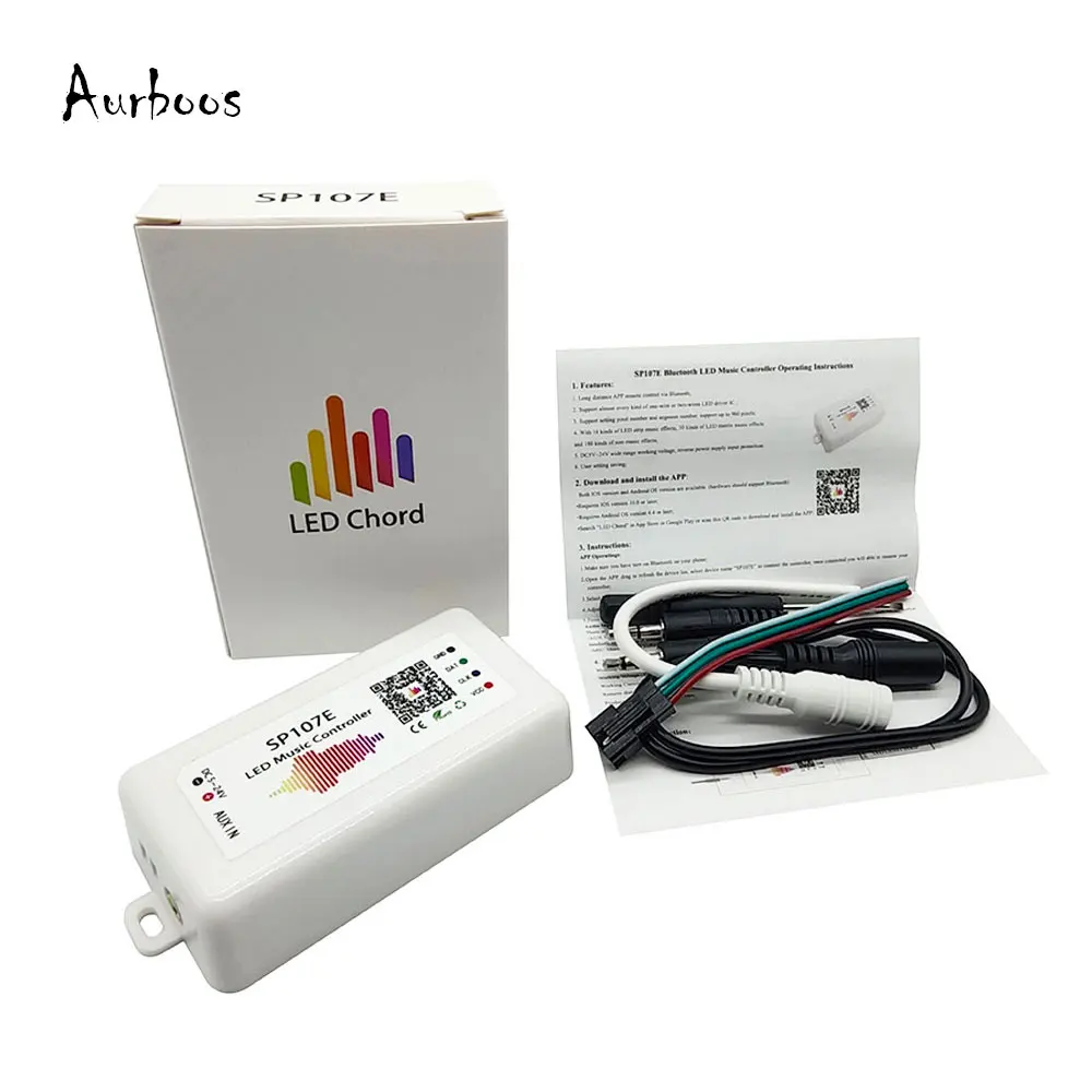 LED Controller SP107E Bluetooth LED Music Controller for WS2811 WS2812B LED Strip, Matrix Panel, Module Buliin Mic/AUX Input
LED Controller SP107E Bluetooth LED Music Controller for WS2811 WS2812B LED Strip, Matrix Panel, Module Buliin Mic/AUX Input